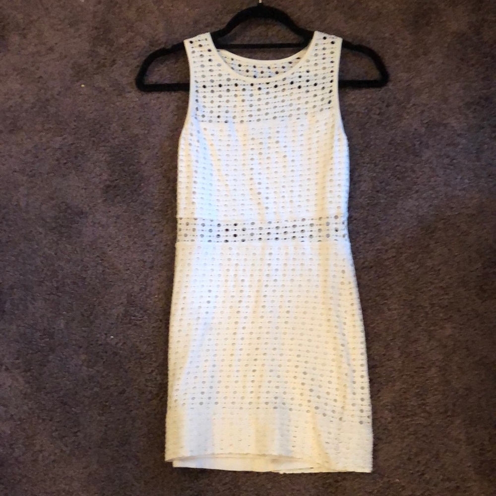 Aqua white mini dress